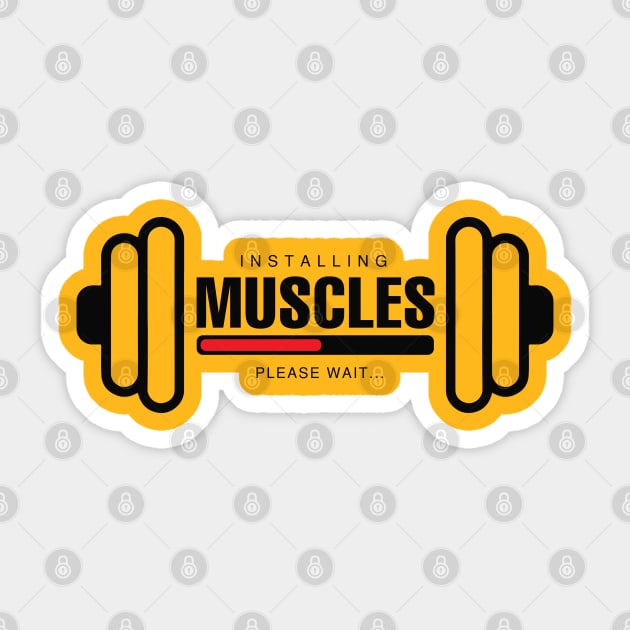 Installing Muscles Fitness Design Sticker by TopTeesShop